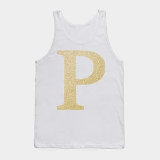 The Letter P Metallic Gold Tank Top